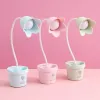 Eye-protecting desk, college student charging dormitory study LED children's reading dimming desk lamp, flower pen holder small desk lamp details Picture